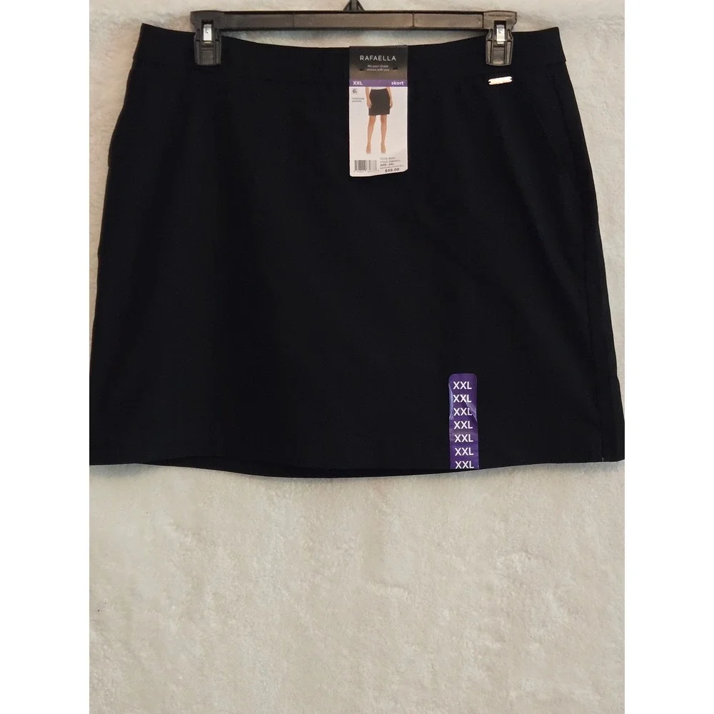 Rafaella‎ Womens Black Skort XXL Stretch Pockets RSBSF071 NWT